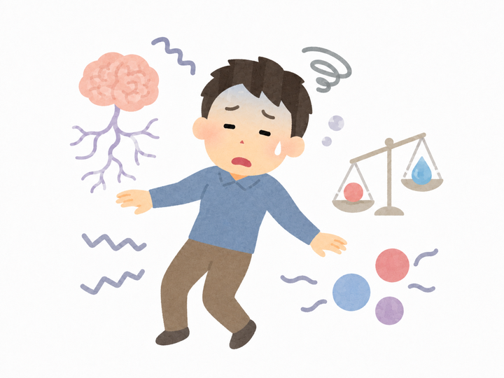 自律神経とホルモンバランスの乱れを表す男性のイラスト