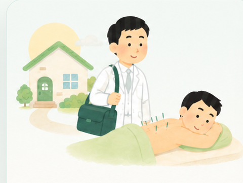 白衣の先生による出張・往診専門のイメージイラスト